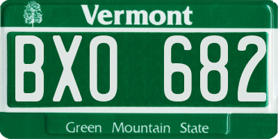 VT license plate BXO682