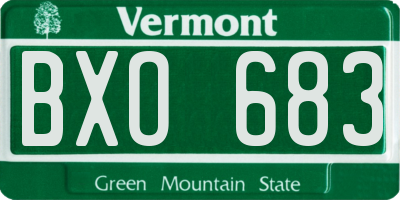 VT license plate BXO683