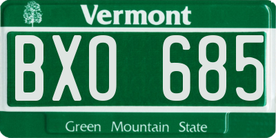 VT license plate BXO685
