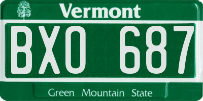 VT license plate BXO687
