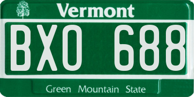 VT license plate BXO688
