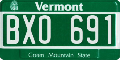 VT license plate BXO691