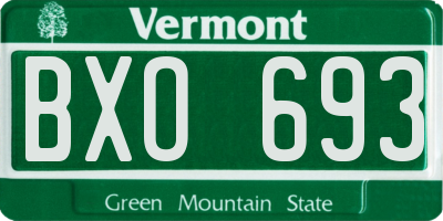 VT license plate BXO693