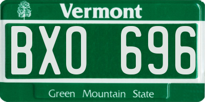 VT license plate BXO696