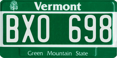 VT license plate BXO698