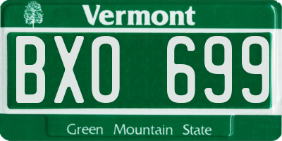 VT license plate BXO699
