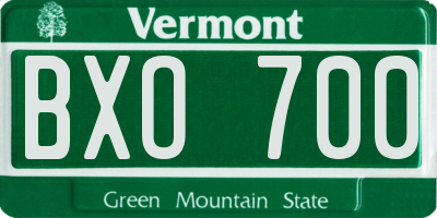 VT license plate BXO700