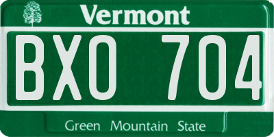 VT license plate BXO704