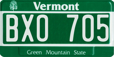 VT license plate BXO705