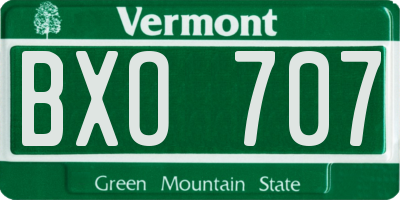 VT license plate BXO707