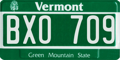 VT license plate BXO709