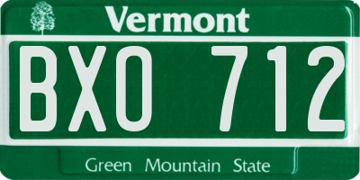 VT license plate BXO712