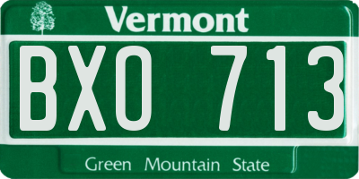 VT license plate BXO713