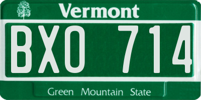 VT license plate BXO714