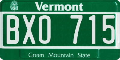 VT license plate BXO715