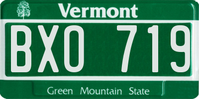 VT license plate BXO719