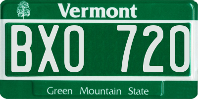 VT license plate BXO720