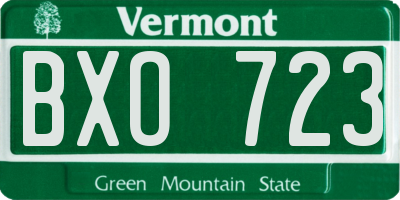 VT license plate BXO723