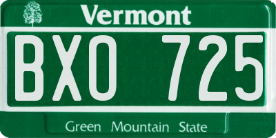 VT license plate BXO725