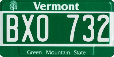 VT license plate BXO732