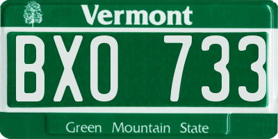 VT license plate BXO733