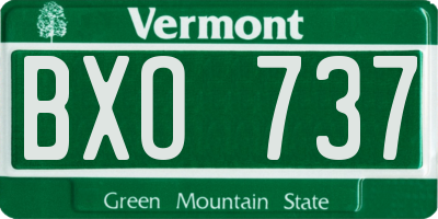 VT license plate BXO737