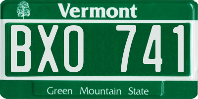 VT license plate BXO741