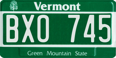 VT license plate BXO745