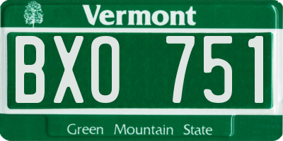 VT license plate BXO751