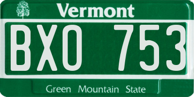 VT license plate BXO753