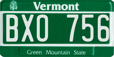 VT license plate BXO756