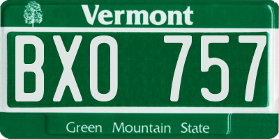 VT license plate BXO757