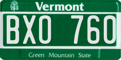 VT license plate BXO760
