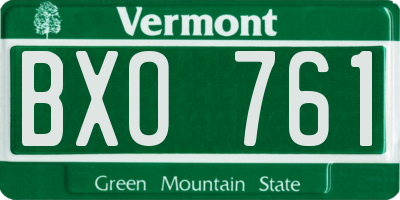 VT license plate BXO761