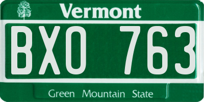 VT license plate BXO763