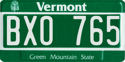 VT license plate BXO765