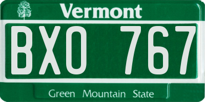 VT license plate BXO767
