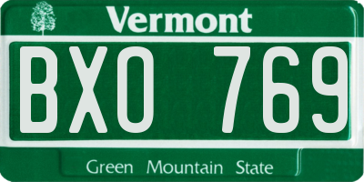 VT license plate BXO769