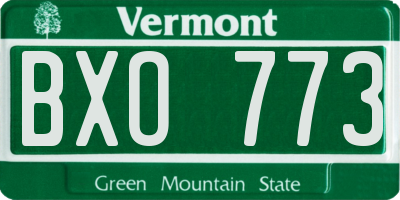 VT license plate BXO773
