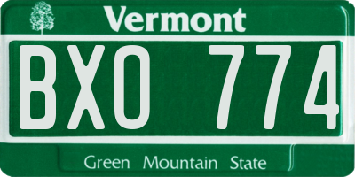 VT license plate BXO774