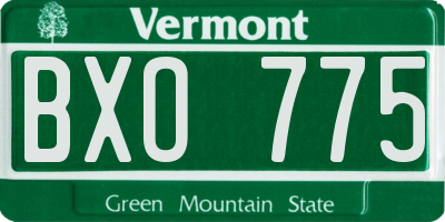 VT license plate BXO775