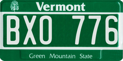 VT license plate BXO776