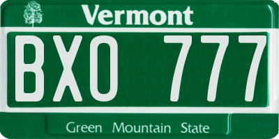 VT license plate BXO777