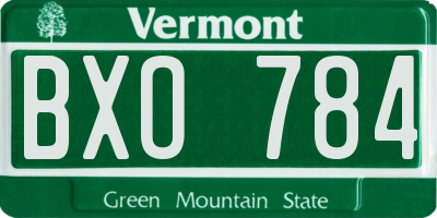VT license plate BXO784