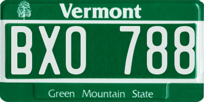 VT license plate BXO788