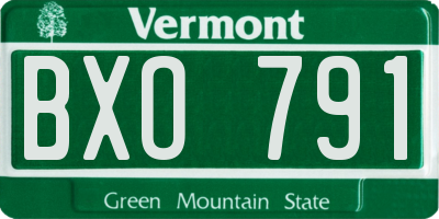 VT license plate BXO791