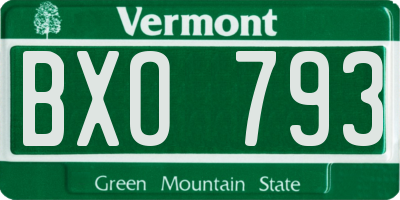 VT license plate BXO793