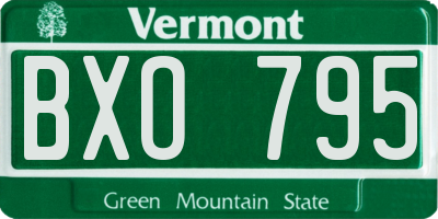 VT license plate BXO795