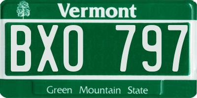 VT license plate BXO797