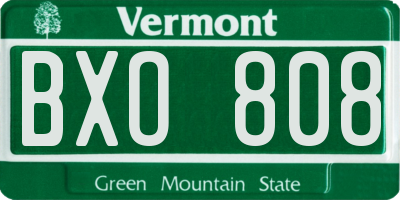 VT license plate BXO808